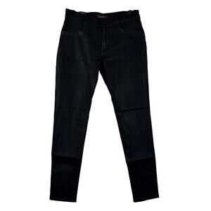 James Jeans NWT Twiggy Black Coated Skinny Jeans Leather Look Denim Size 28 W28
